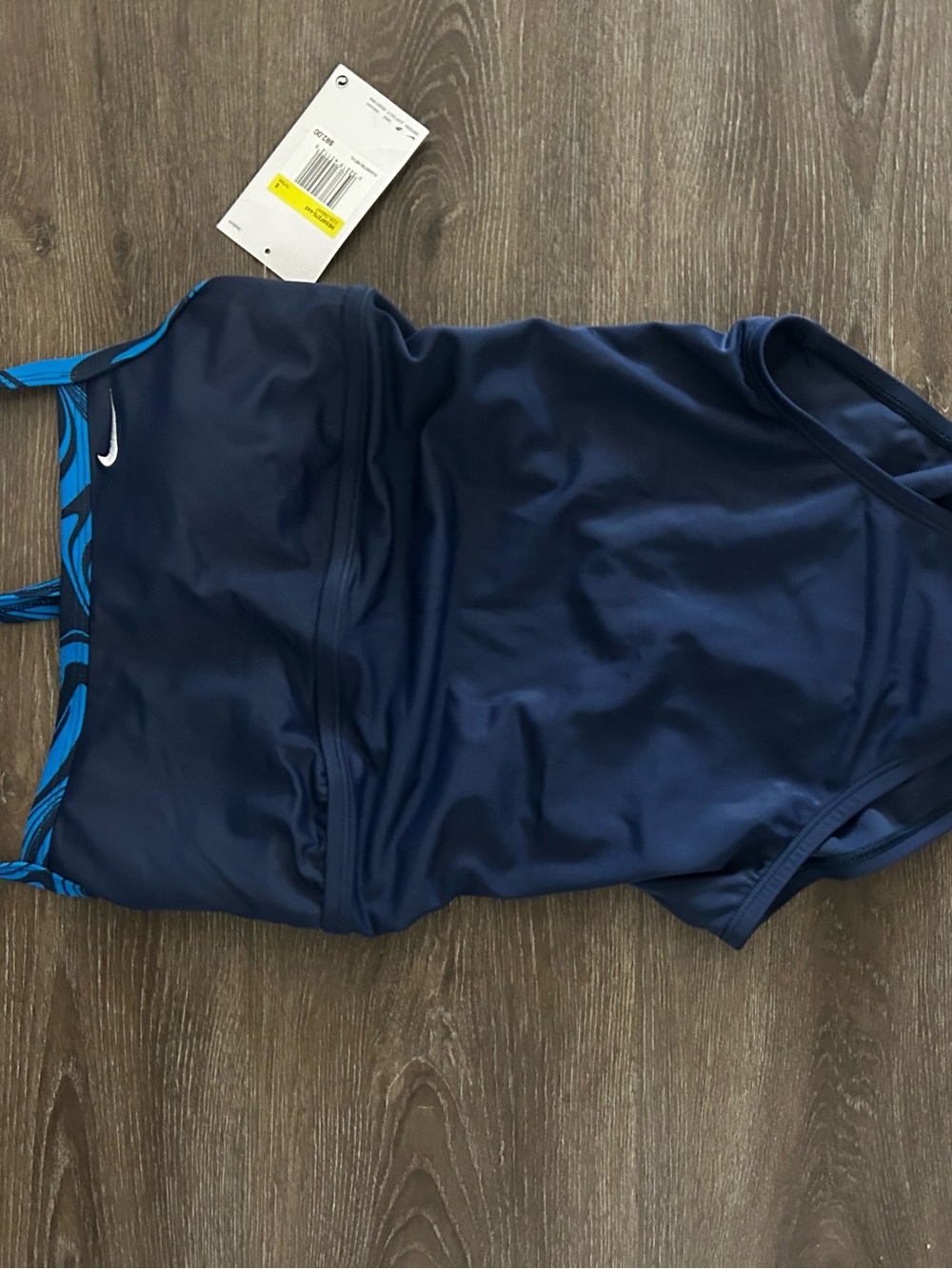Nike Blue One-Piece Swimsuit with Bright Blue Strap Accents